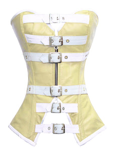 Heavy Duty 20 Double Steel Boned Waist Training Leather Overbust Tight Shaper Corset #8177-LE