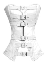 Load image into Gallery viewer, Heavy Duty 20 Double Steel Boned Waist Training Leather Overbust Tight Shaper Corset #8177-LE
