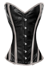 Load image into Gallery viewer, Heavy Duty 26 Double Steel Boned Waist Training LEATHER Overbust Tight Shaper Corset #8316-B-LE