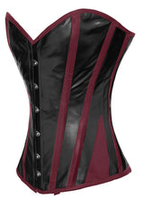 Load image into Gallery viewer, Heavy Duty 26 Double Steel Boned Waist Training LEATHER Overbust Tight Shaper Corset #8316-B-LE