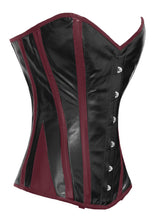 Load image into Gallery viewer, Heavy Duty 26 Double Steel Boned Waist Training LEATHER Overbust Tight Shaper Corset #8316-B-LE