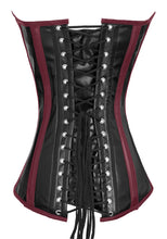 Load image into Gallery viewer, Heavy Duty 26 Double Steel Boned Waist Training LEATHER Overbust Tight Shaper Corset #8316-B-LE