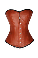 Load image into Gallery viewer, Heavy Duty 26 Double Steel Boned Waist Training Leather Overbust Tight Shaper Corset #8329-LE
