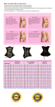 Load image into Gallery viewer, Heavy Duty 26 Double Steel Boned Waist Training Brocade Underbust Tight Shaper Corset #8334-B-MC-BRO