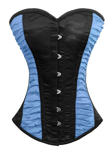 Heavy Duty 26 Double Steel Boned Waist Training Satin Overbust Tight Shaper Corset #8381-C-SA