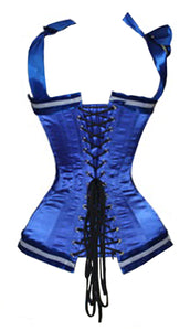 Heavy Duty 24 Double Steel Boned Waist Training Satin Overbust Tight Shaper Corset #8399-SA