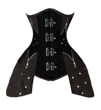 Load image into Gallery viewer, Heavy Duty 26 Double Steel Boned Waist Training Real Leather Underbust Tight Shaper Corset 8405-A-LE