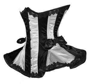 Heavy Duty 22 Double Steel Boned Waist Training Satin Underbust Shaper Corset Frills Style #8408-SA