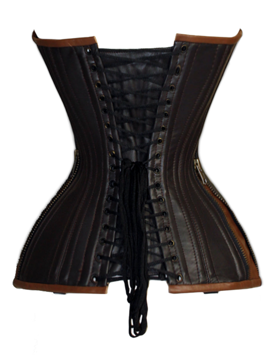 Genuine Leather Corset , Waist Trainer Heavy Duty Tight Lacing