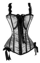Load image into Gallery viewer, Heavy Duty 24 Double Steel Boned Waist Training Satin Overbust Tight Shaper Corset #8490-B-SA