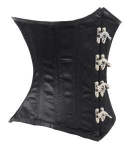 Heavy Duty 26 Double Steel Boned Waist Training Satin Underbust Tight Shaper Corset #8520-BT-MC-SA