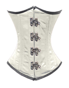 Heavy Duty 26 Double Steel Boned Waist Training Satin Underbust Tight Shaper Corset #8520-BT-MC-SA