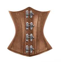 Load image into Gallery viewer, Heavy Duty 26 Double Steel Boned Waist Training Leather Underbust Tight Shaper Corset #8520-MC-LE