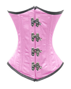 Heavy Duty 26 Double Steel Boned Waist Training Satin Underbust Tight Shaper Corset #8520-BT-MC-SA