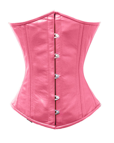 Heavy Duty 26 Double Steel Boned Waist Training Leather Underbust Tight Shaper Corset #8520-LE