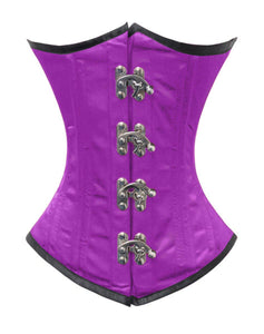 Heavy Duty 26 Double Steel Boned Waist Training Satin Underbust Tight Shaper Corset #8520-BT-MC-SA