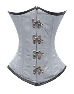 Heavy Duty 26 Double Steel Boned Waist Training Satin Underbust Tight Shaper Corset #8520-BT-MC-SA