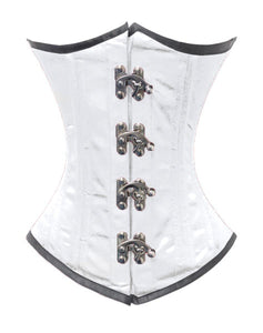 Heavy Duty 26 Double Steel Boned Waist Training Satin Underbust Tight Shaper Corset #8520-BT-MC-SA