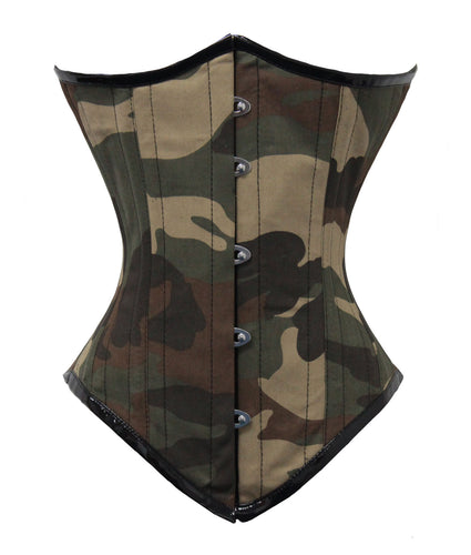 Heavy Duty 26 Double Steel Boned Waist Training Camouflage Underbust Tight Shaper Corset #8523-CAMO