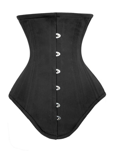 Heavy Duty 26 Double Steel Boned Waist Training Cotton Long Torso Underbust Shaper Corset #8525-B-TC