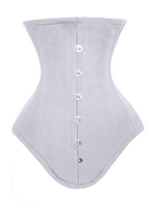 Heavy Duty 26 Double Steel Boned Waist Training Cotton Long Torso Underbust Shaper Corset #8525-B-TC