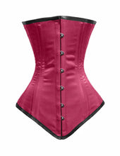 Load image into Gallery viewer, 26 Double Steel Boned Waist Training Tight Lacing Satin Underbust Shaper Corset #8540-BT-SA