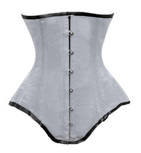 Load image into Gallery viewer, 26 Double Steel Boned Waist Training Tight Lacing Satin Longline Underbust Shaper Corset #8551-BT-SA
