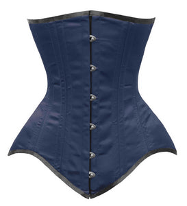 26 Double Steel Boned Waist Training Tight Lacing Satin Underbust Shaper Corset #8552-BT-SA