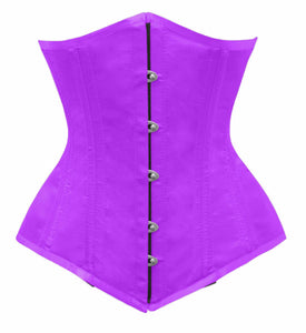 26 Double Steel Boned Waist Training SATIN Longline Underbust Tight Shaper Corset #8553-OT-SA