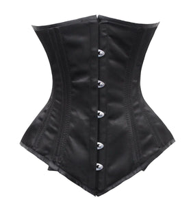 26 Double Steel Boned Waist Training SATIN Longline Underbust Tight Shaper Corset #8554-OT-SA