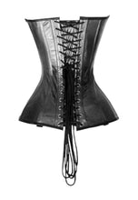 Load image into Gallery viewer, 26 Double Steel Boned Waist Training Genuine Leather Overbust Tight Shaper Corset #8561-B-LE