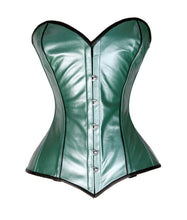 Load image into Gallery viewer, 26 Double Steel Boned Waist Training Genuine Leather Overbust Tight Shaper Corset #8561-B-LE
