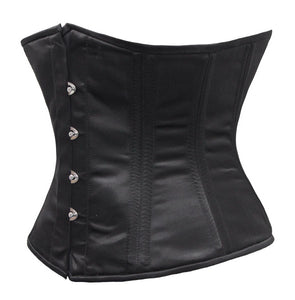 Heavy Duty 26 Double Steel Boned Waist Training Satin Underbust Tight Shaper Corset #8567-OT-SA