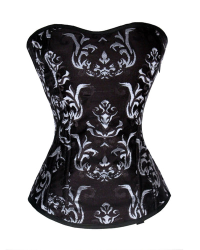 Heavy Duty 24 Double Steel Boned Waist Training Brocade Overbust Tight Shaper Corset #8581-B-BRO