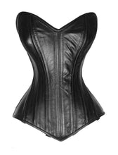 Load image into Gallery viewer, Heavy Duty 24 Double Steel Boned Waist Training Leather Overbust Tight Shaper Corset #8585-LE