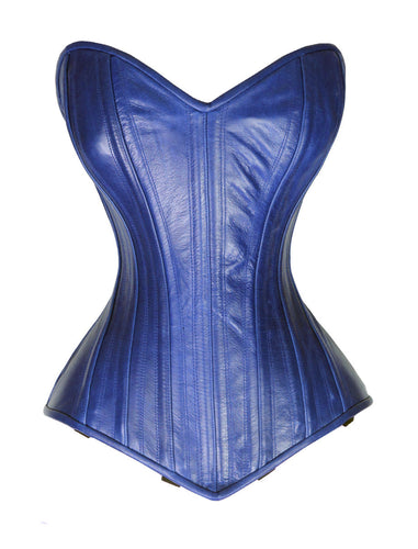 Heavy Duty 24 Double Steel Boned Waist Training Leather Overbust Tight Shaper Corset #8585-LE