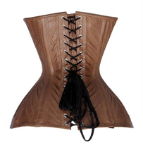 Load image into Gallery viewer, Heavy Duty 26 Double Steel Boned Waist Training Leather Underbust Wider Hips Corset #8598-LE
