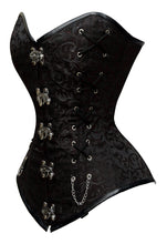 Load image into Gallery viewer, Heavy Duty 26 Double Steel Boned Waist Training Brocade Long Overbust Shaper Corset #8702-BRO