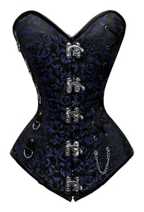 Heavy Duty 26 Double Steel Boned Waist Training Brocade Long Overbust Shaper Corset #8702-BRO