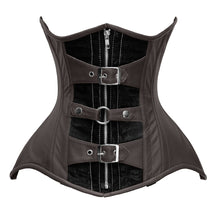 Load image into Gallery viewer, Heavy Duty 24 Double Steel Boned Waist Training Leather Underbust Tight Shaper Corset #8703-LE