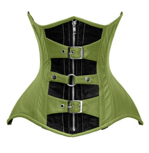 Load image into Gallery viewer, Heavy Duty 24 Double Steel Boned Waist Training Leather Underbust Tight Shaper Corset #8703-LE