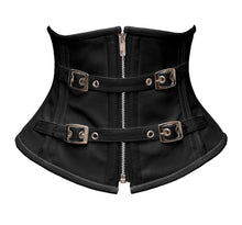 Load image into Gallery viewer, Heavy Duty 18 Double SteelBoned Waist Training Genuine Leather Underbust Tight Shaper Corset 8705-LE