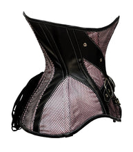 Load image into Gallery viewer, 26 Double Steel Boned Waist Training Satin &amp; PVC Underbust Tight Shaper Corset #8707-SA-PVC