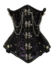 Load image into Gallery viewer, Heavy Duty 26 Double Steel Bone Waist Training Brocade Underbust Shaper Corset #8709