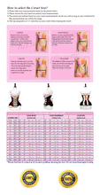 Load image into Gallery viewer, 26 Double Steel Boned Waist Training Brocade &amp; Leather Underbust Tight Shaper Corset #8713-BRO-LE
