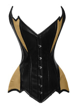 Load image into Gallery viewer, Heavy Duty 26 Double Steel Boned Waist Training Genuine Leather Overbust Shaper Corset #8718-LE