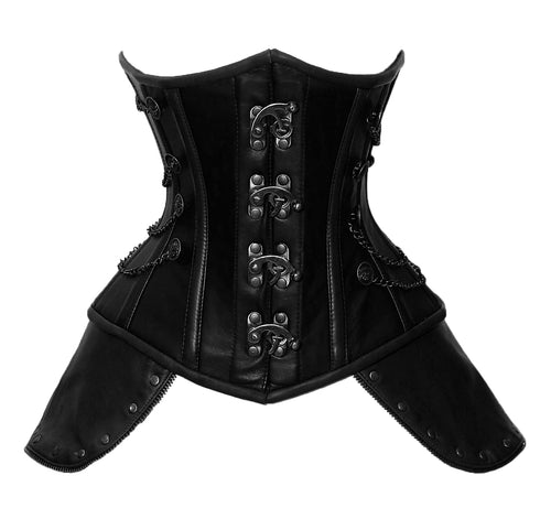 Heavy Duty 26 Double Steel Boned Waist Training Leather Underbust Shaper Corset #8722-LE