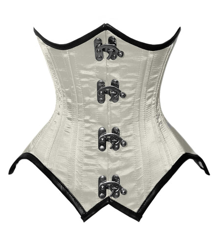 Heavy Duty 26 Double Steel Boned Waist Training Satin Underbust Tight Shaper Corset #8726-BT-SA