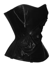 Load image into Gallery viewer, Heavy Duty 24 Double Steel Boned Waist Training Genuine Leather Overbust Shaper Corset #8727-LE