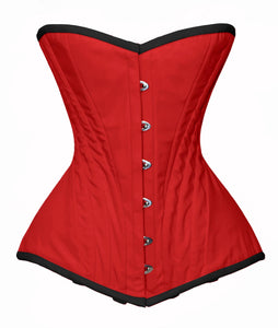 Heavy Duty 26 Double Steel Boned Waist Training Satin Overbust Tight Shaper Corset #8728-BT-SA